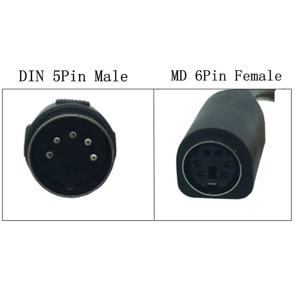 6Pin Mini-DIN (PS2) Male To DIN 5Pin Female Adapter Connector Cable For Keyboard 15cm
