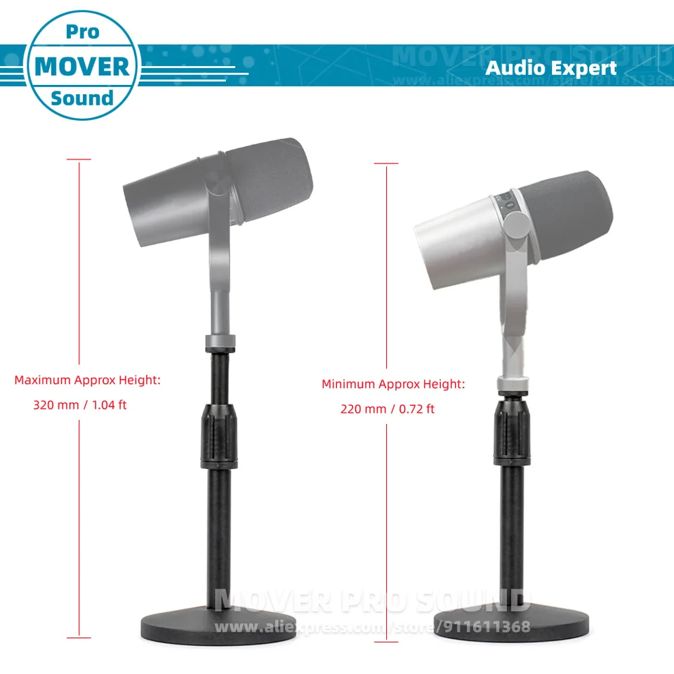 高さ調節可能なテーブルデスクマイクスタンド、Shure MV7 MV 7 MV7x