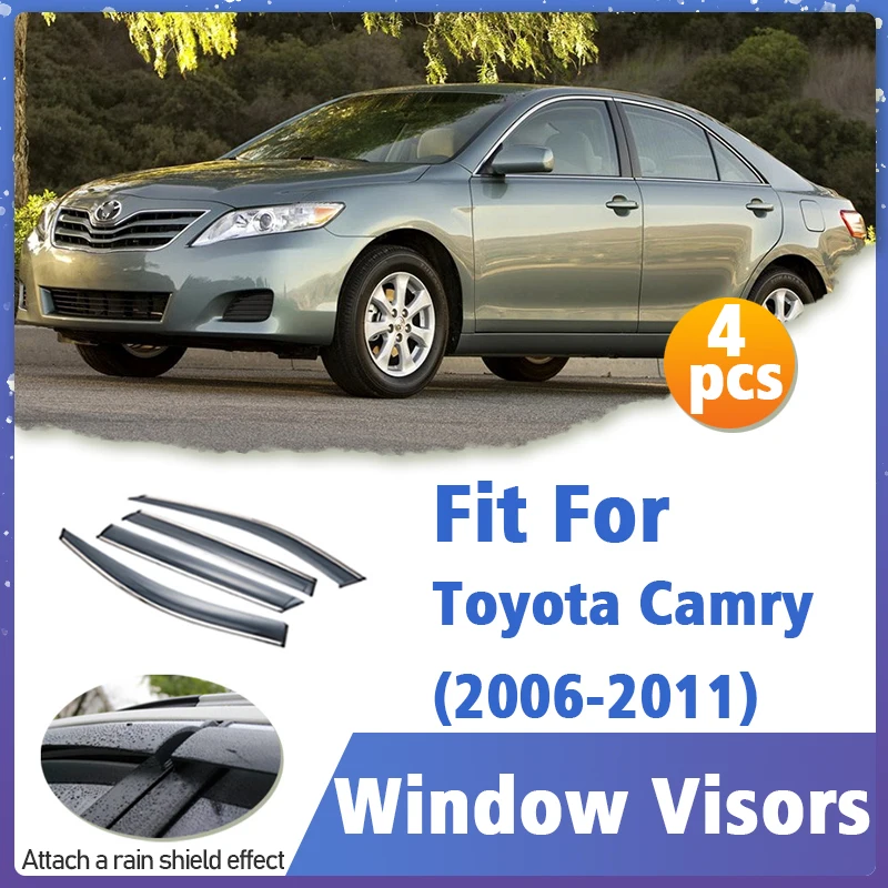 

Оконный козырек для Toyota Camry 2006-2011, 4 шт., Вентиляционная крышка, отделка, навесы, защита от солнца, дождя, дефлектор, аксессуары