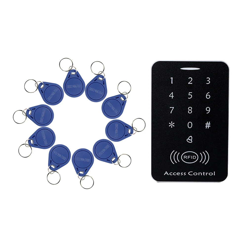 125KHz RFID Access Control System Security ID Card Password Door Lock 10 Keyfobs