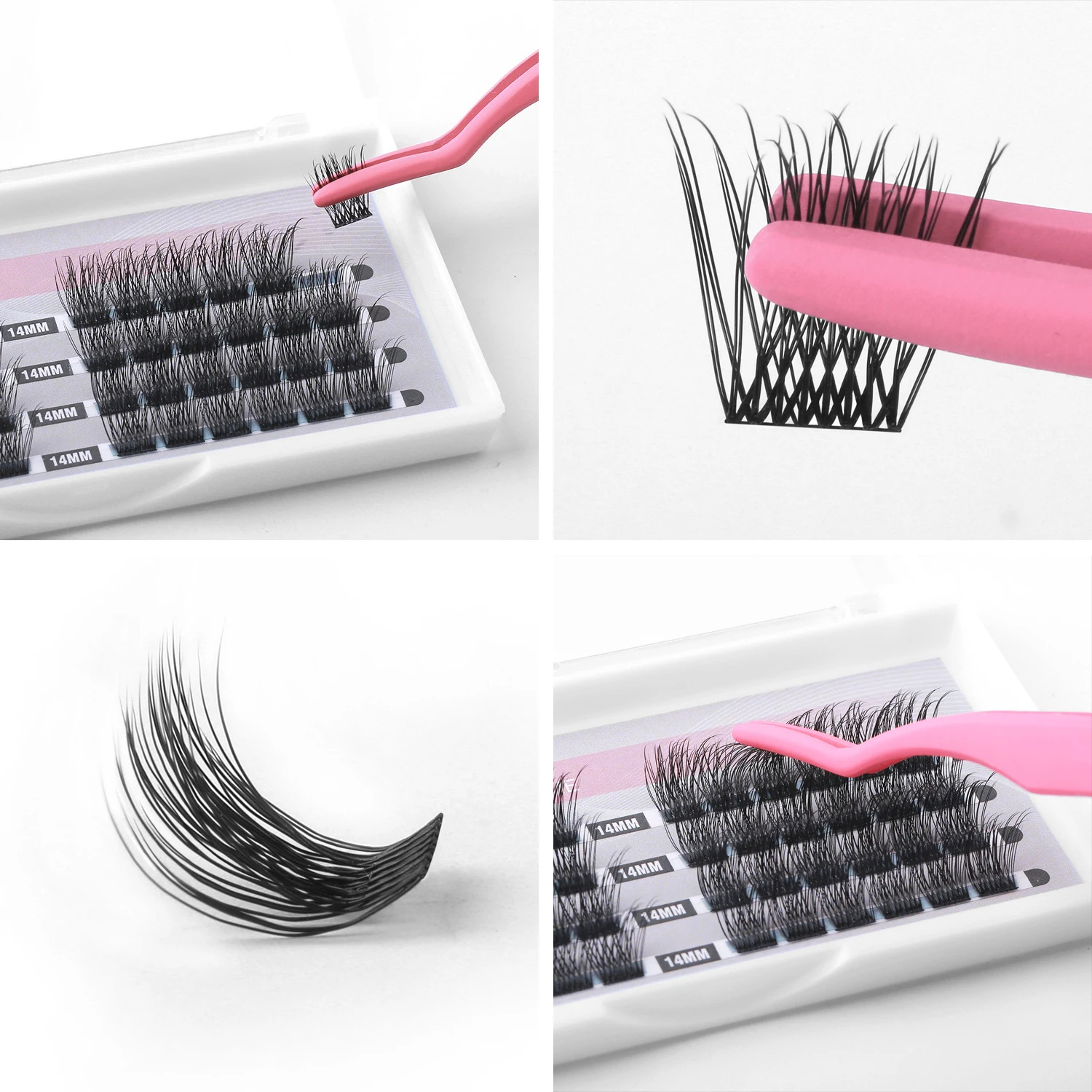 192 Volume Cluster Lashes DIY Individual Eyelash Extension Fluffy Lashes C/D Curl Natural Segmented Eyelashes Beam Bundles