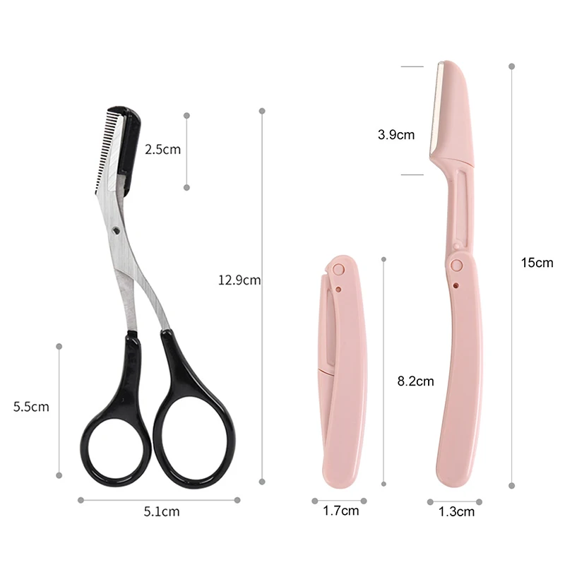 Eyebrows Trimmer Tweezers Scissor With Comb For Eyebrows Makeup Tools Accesories Hair Removal Shaver Sets Kit Beauty