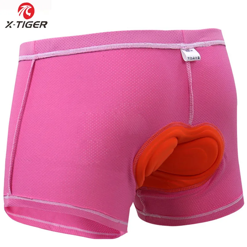 

X-Tiger Womens Cycling Underwear Pro 3D Gel Padded Shockproof Pink Bicycle Underpant Bike Underwear Cycling Shorts