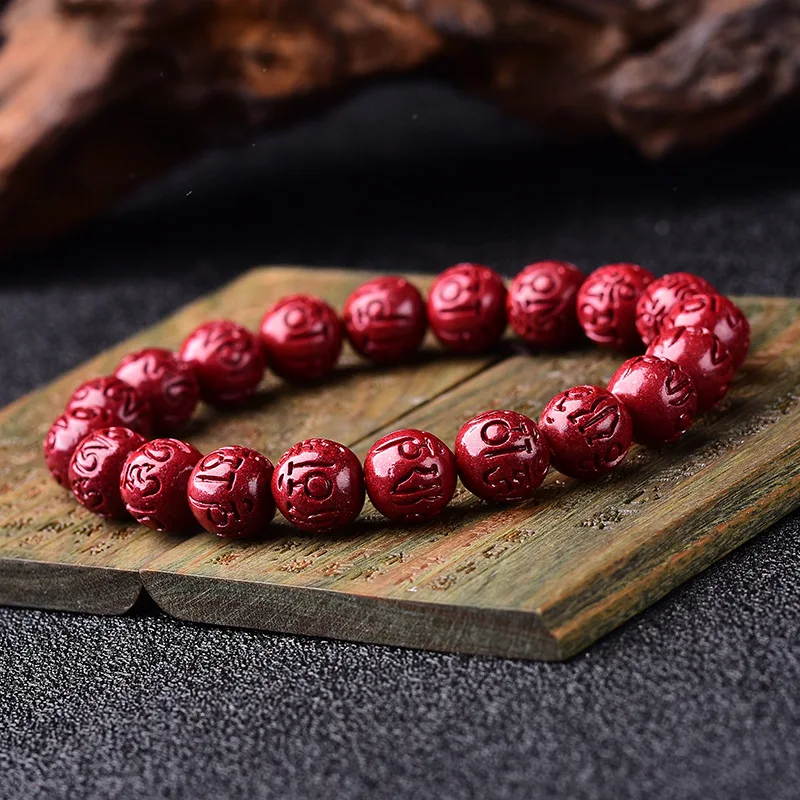 

Natural Purple Cinnabar Lucky Bracelets Daming Mantra Buddha High Content Cinnabar Charm Women Bracelet Bangle Jewel Dropship