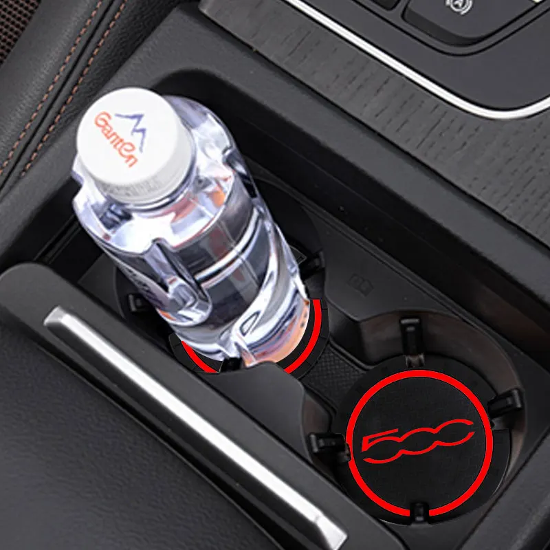 1 / 2pcs Car Decoration Accessories Car Coaster Water Cup Slot Fit For Fiat 500 Punto For Abarth Stilo Auto Non Slip Mat Styling