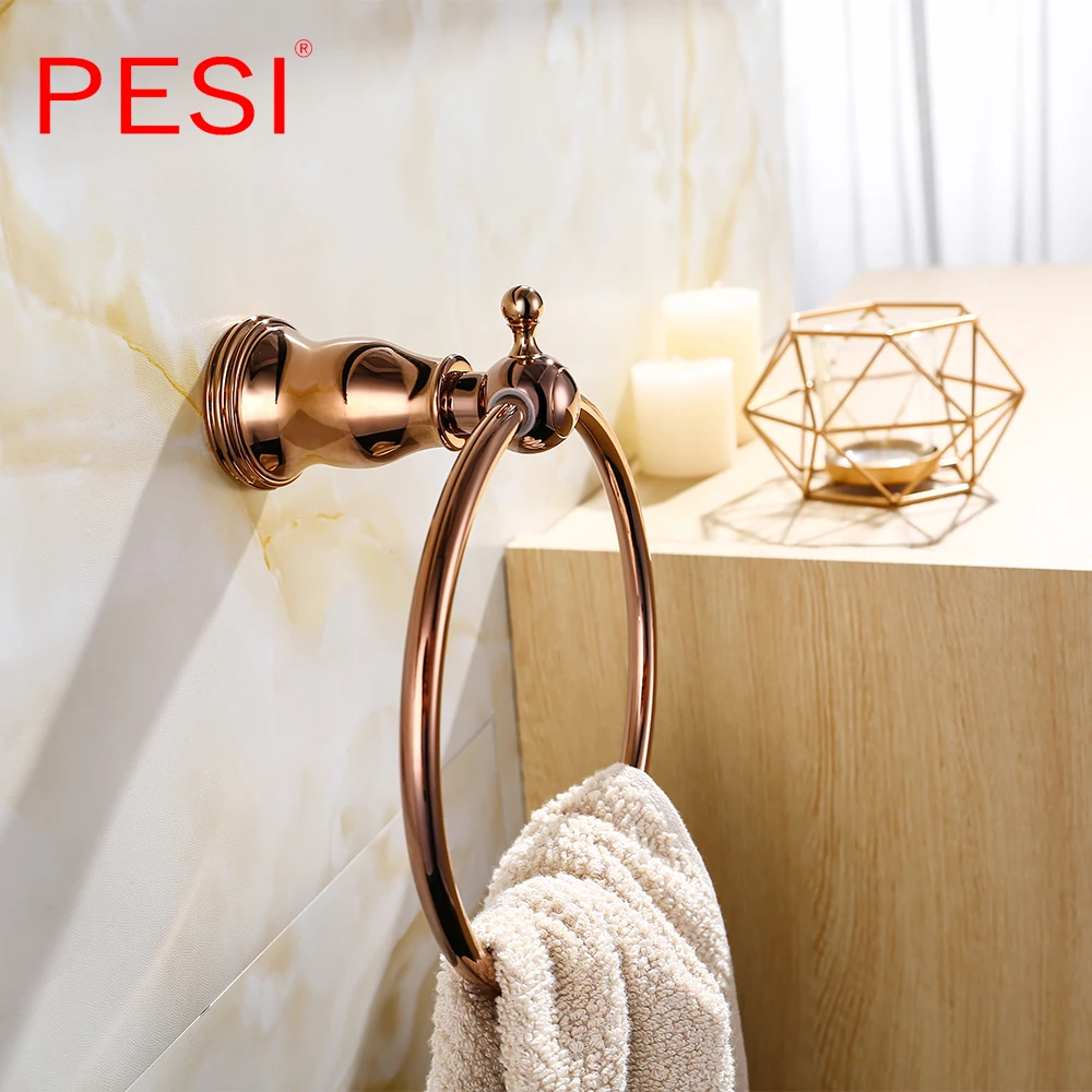 Messing Bad Zubehör Rose Gold Robe Mantel Haken Handtuch Schiene Rack Bar Regal Wc Papier Tissue Halter Hardware Set.