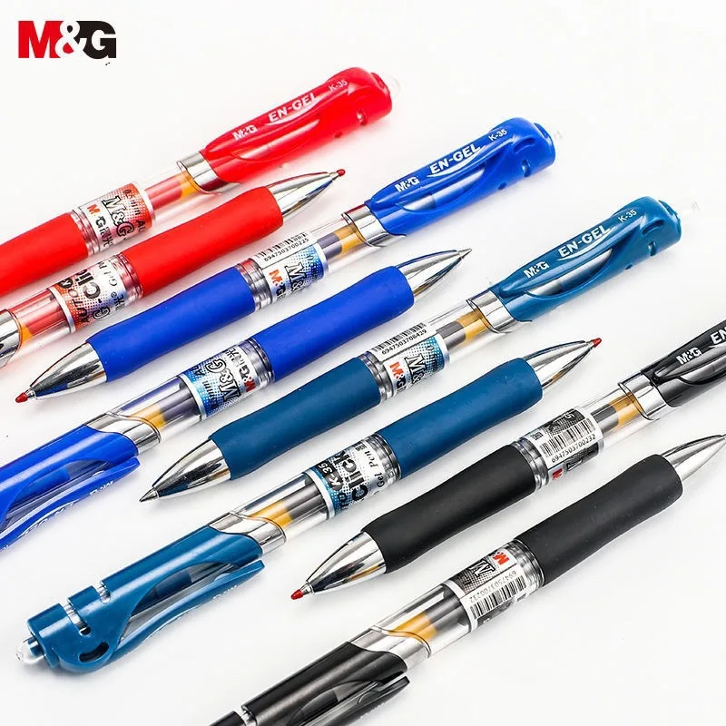 wholesale click Press Neutral Pen 0.5mm Black Blue Red Signature Pen 100 PCS Student Test Gel Pen Japanese School Supplies