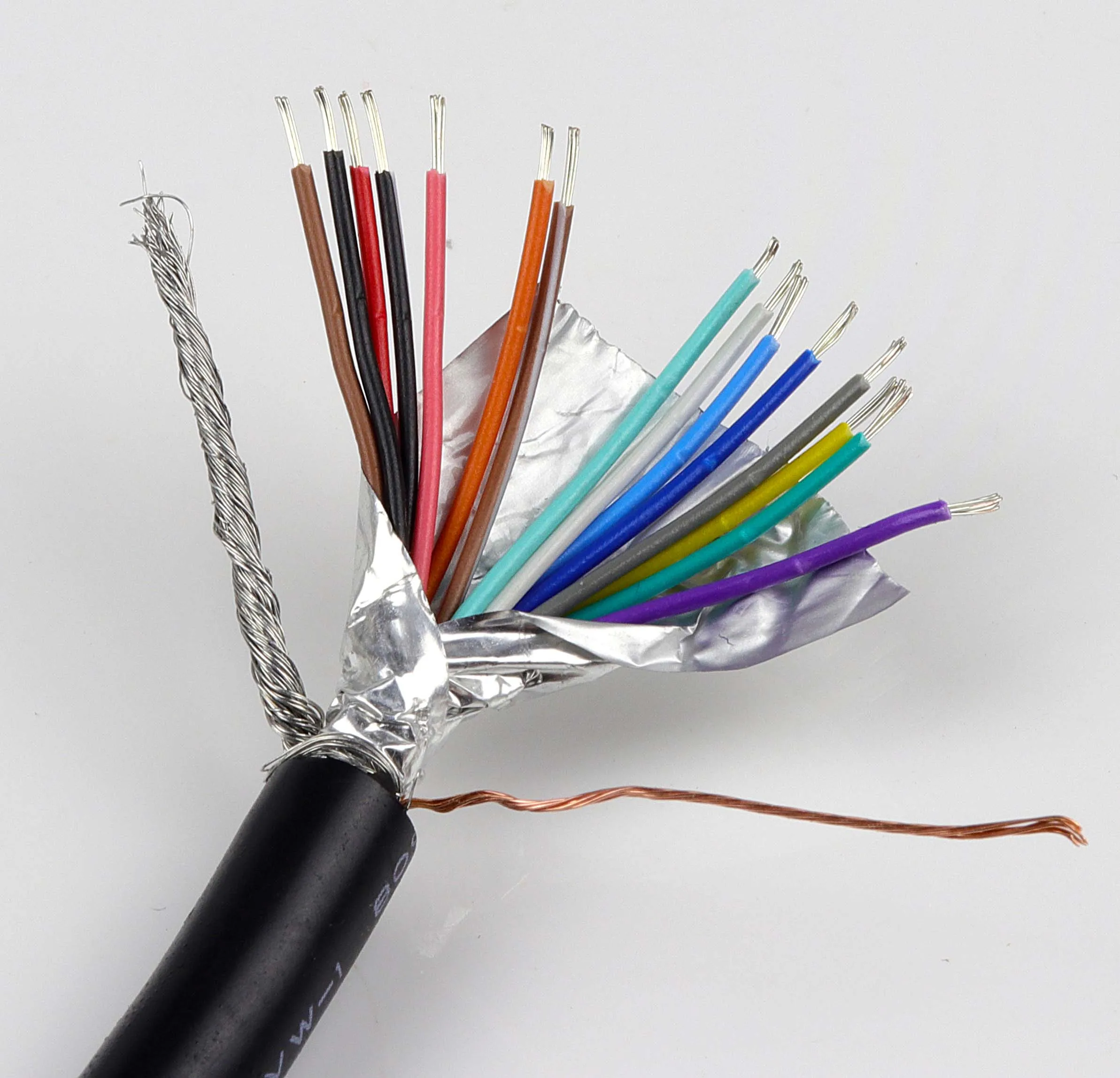 1M 15 Core PVC Shielded Signal Wire Black Headphone Cable Cord Signal Audio Shielding Cable DB15 Cables 15 Needle Serial Thread