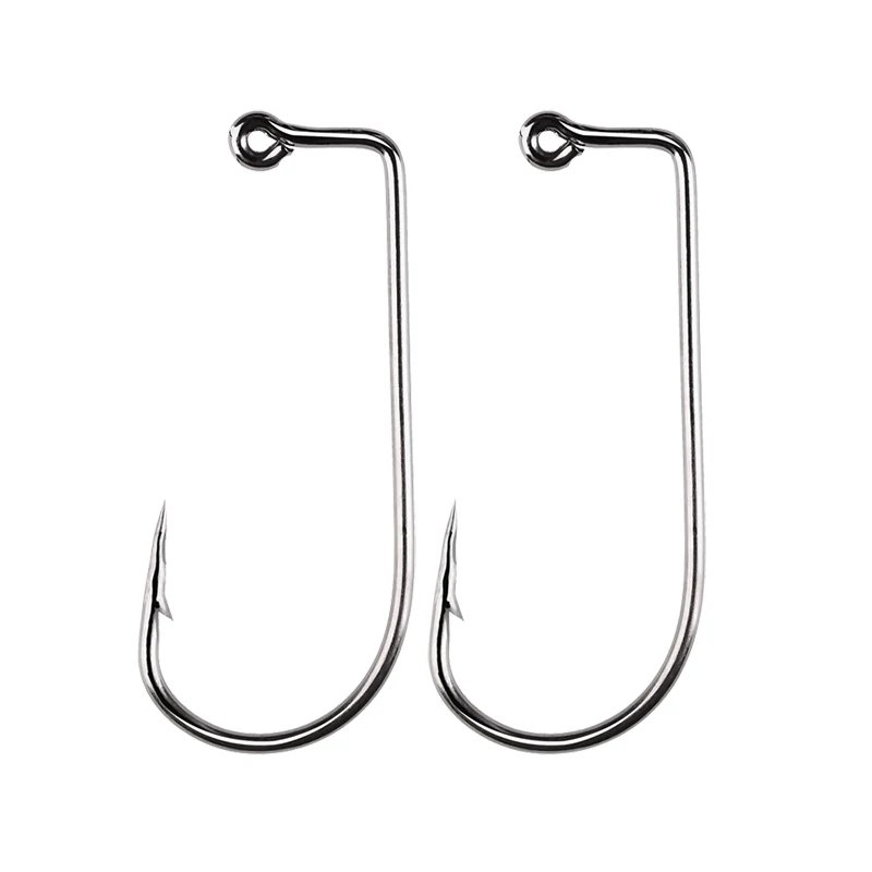 50pcs/lot 90 Degree Jig Fly Fishhook Tying Strong Wire Fish Hook Size 6 4 2 1 1/0-4/0 Aberdeen Jig Fishing For Sea Fishing