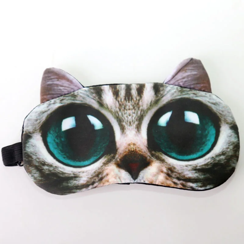 1PCS 3D Sleeping Mask Cute Cartoon Cat Dog Sleeping Eye Mask Eyeshade Cover Soft Portable Animal Blindfold Eyepatch Eye Cover