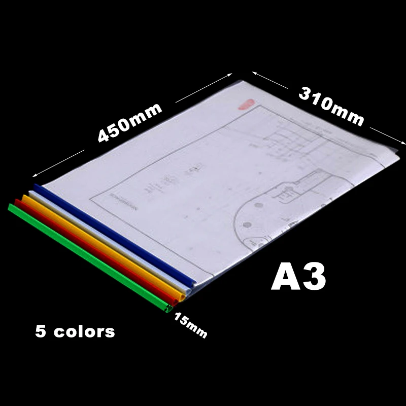 A3 Tekening Map A3 Test Papier Bestandsmap Kleurrijke Gleed Bar Map Clear Cover Map (10Pcs)