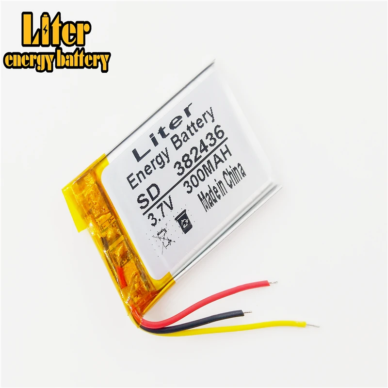 3 line 382436 3.7V 300MAH PLIB ( polymer lithium ion battery ) Li-ion  for tablet pc,GPS,mp3,mp4,cell phone,speaker