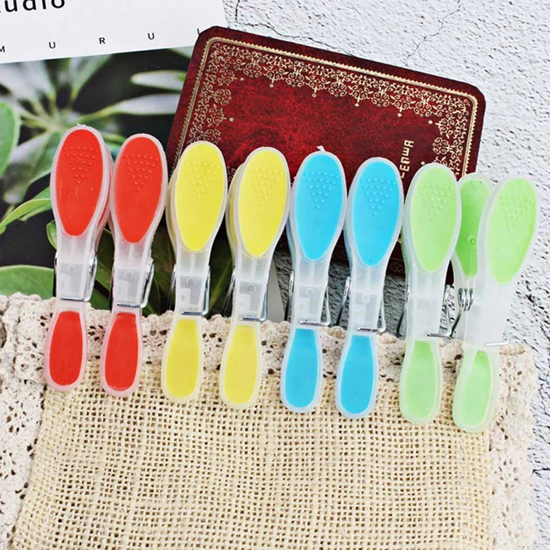 12pcs / Pack Soft Laundry Folder Small Drying Clip Plastic Clothespin Windproof Underwear Socks Drying Rack Clothespin