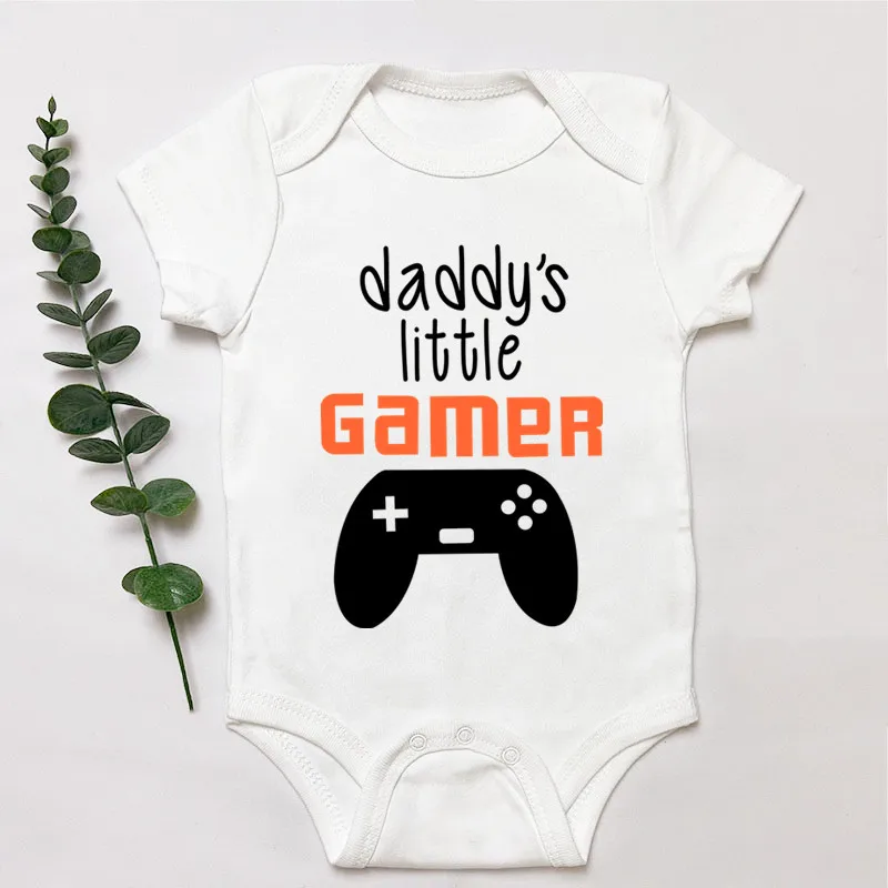 Daddy's Little Gamer Newborn Baby Bodysuit Casual Black Jumpsuits Baby Body Boys Girls Clothing Outfits 0-24M Drop Ship