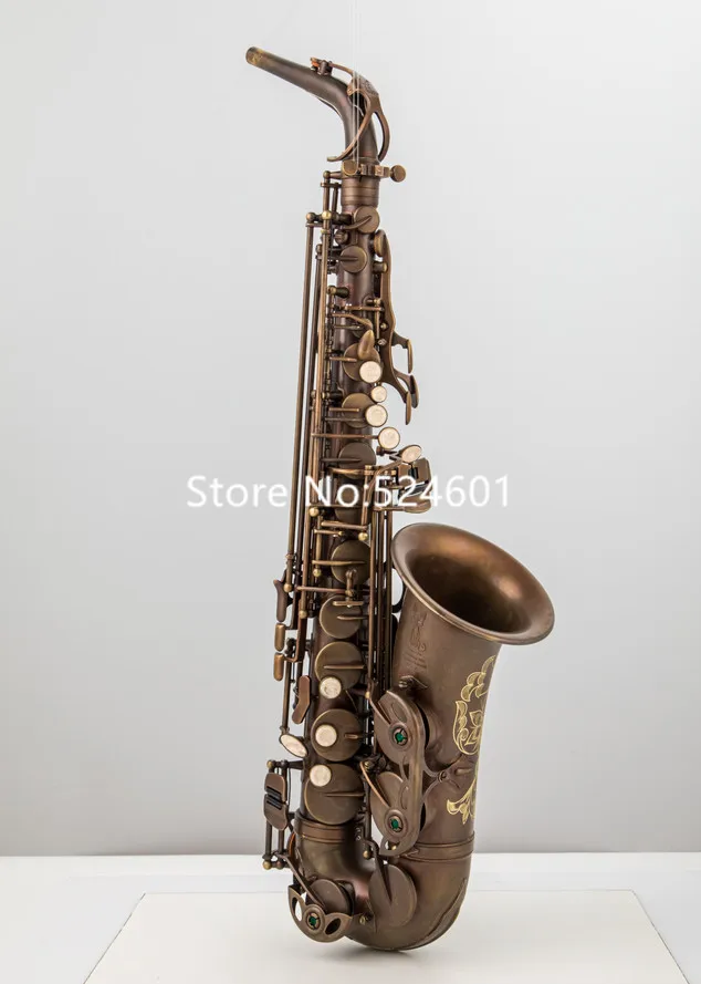 

Alto Saxophone Eb Tune brown body Antique copper professional musical instrument With Case Free Shipping