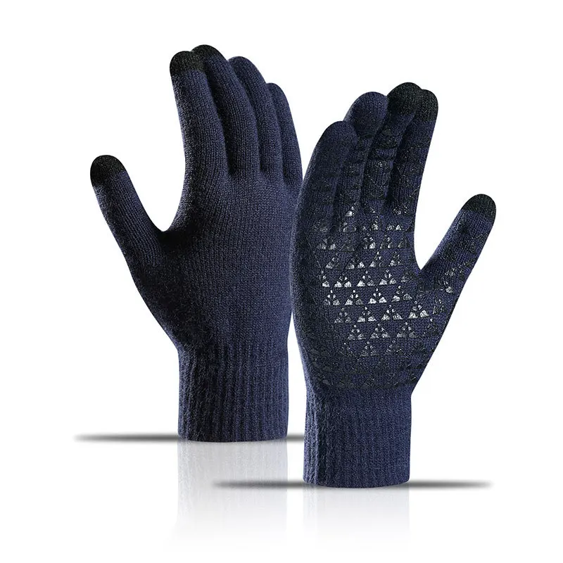 

Winter Touch Screen Warm Knitted Full Finger Gloves Men Women Anti-Slip Riding Ski Hand Warmer Glove Acrylic Wholesale G014