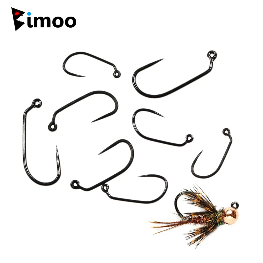 

Bimoo 200PCS 60 Degree Barbless Nymph Jig Fly Hook Trout Nymphing Fly Hooks #10 #12 #14 #16 #18