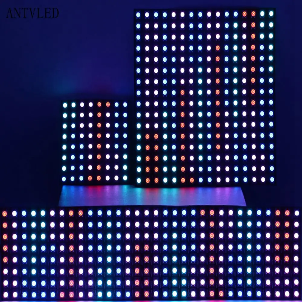 WS2812B RGB LED cyfrowy elastyczny indywidualnie adresowalny Panel oświetleniowy 8x8 /8x3 2/16x16,WS2812BLed Pixel Ring DC5V