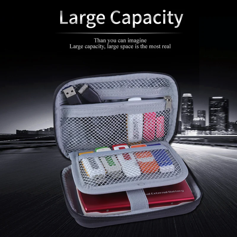 Portable Hard Disk Case HDD Protection Bag For External Earphone UBS data U Disk Case Sony WD for Seagate Organizer Case