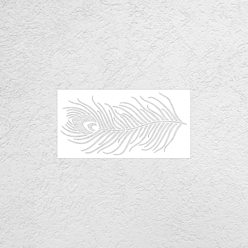 40cm - 80cm Stencil For Wall Decor Painting Large Furniture Template Niche Door Tiles Fence Shade On The Peacock Feather S224