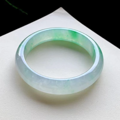 

zheru jewelry natural Burmese jade 54-64mm green two-tone bracelet elegant princess jewelry send mother to girlfriend