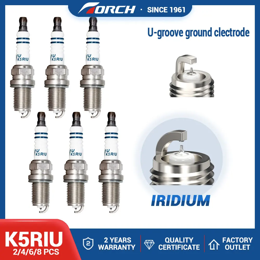 

2/4/6/8pcs Original Torch K5RIU High Performance Iridium Spark Plug for NISSAN for OPEL for TOYOTA for VW for UAZ