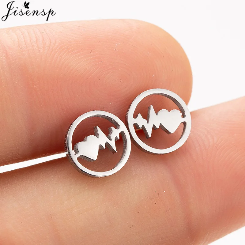 Women's Tiny Music Note Stainless Steel Stud Earrings