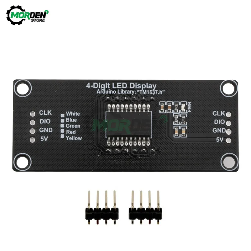 Módulo de relógio digital para arduino, 0.56 polegadas, 4 dígitos, 7 segmentos, pontos duplos, tela led, tm1637