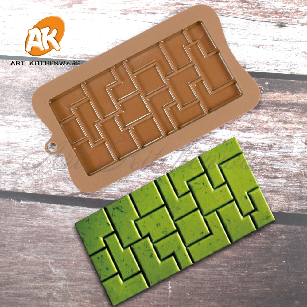 3D Maze Puzzle Design Chocolate Mold Jelly Candy Silicone Mat DIY Creative Mousse Mould Cake Decorating Tools Baking Accessories