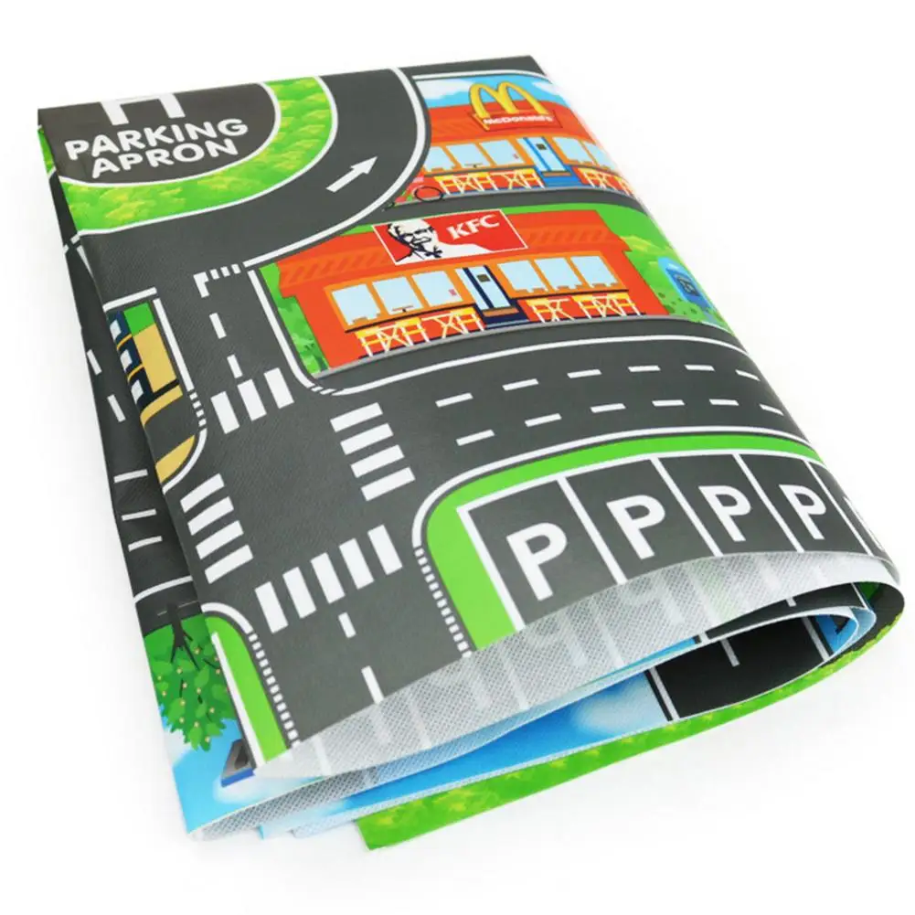 Children's Parking Lot Map Children Toy Car City Parking Lot Map English Version Of Environmentally Friendly Non-woven Material