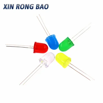 10Pcs F10 10MM LED Emitting Diode Red White Yellow Green Blue 3V DIY PCB Circuit Transparent Diffused Arduino Bulb