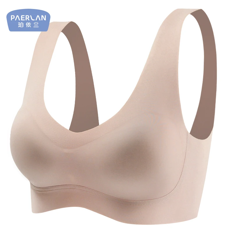 PAERLAN Underwired sleep bra gathers sexy beauty back vest style smooth and seamless one-piece underwear for women