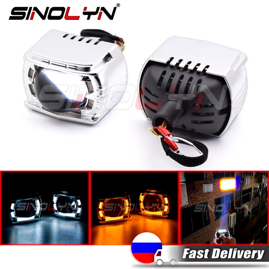 

Sinolyn LED High Beam Lens Turn Signal Angel Eyes DRL H7 H4 9005 9006 Lenses For Headlight Mini Projector LED Spotlights Tuning