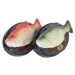 Canto electrónico divertido, alimentado por batería pez de plástico, Robot de juguete de simulación de peces, juguetes de parodia para decoración de Halloween