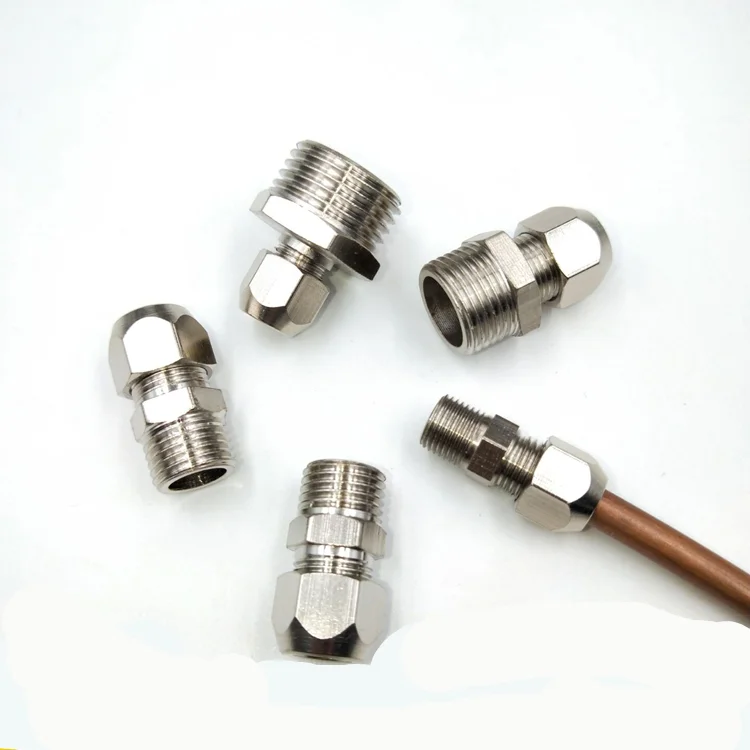 1Pc brass Ferrule Tube Compression Fitting Connector 1/8