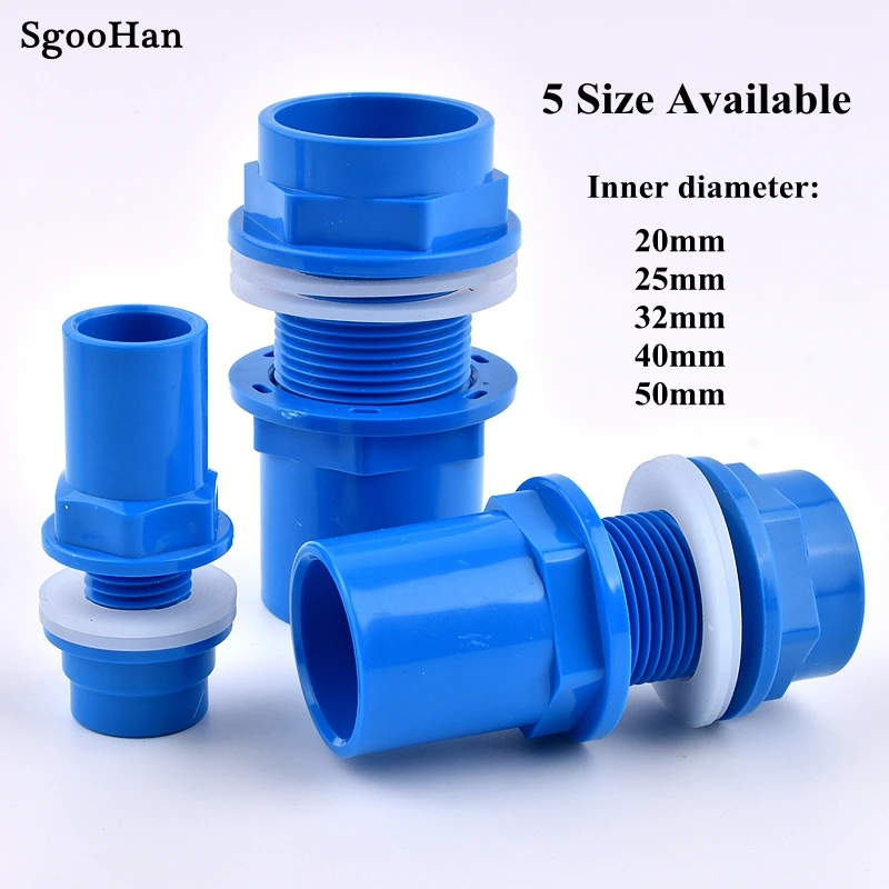 20/25/32/40/50mm PVC Pipe Aquarium Inlet Outlet Drainage Connector Home Garden DIY Shrimp Nano Water Supply Butt Fish Tank Joint