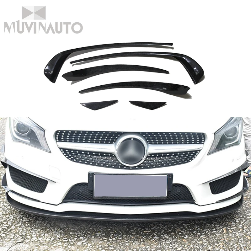 For Mercedes-Benz W117 CLA Klasse CLA 250 CLA 260 CLA45 AMG Carbon Fiber Front Bumper Splitter Canard 2013 -2015