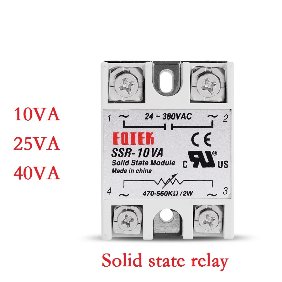 Single Phase SSR-10VA 25VA 40VA  Solid State Relay Power Regulator Fully Isolated Resistance with Transparent Protective Cover