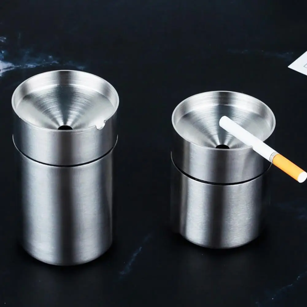 Large Capacity with U-shaped Notches Stainless Steel Standing Ashtray for Restaurant