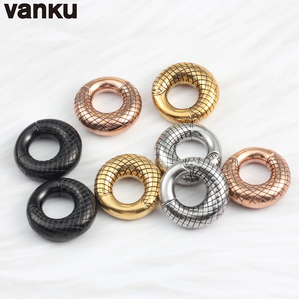 Vanku – bouchons auriculaires magnétiques ronds en acier inoxydable 316L, Punk, bouchons extensibles, tunnel, jauge, boucle d'oreille, Piercing corporel, bijoux