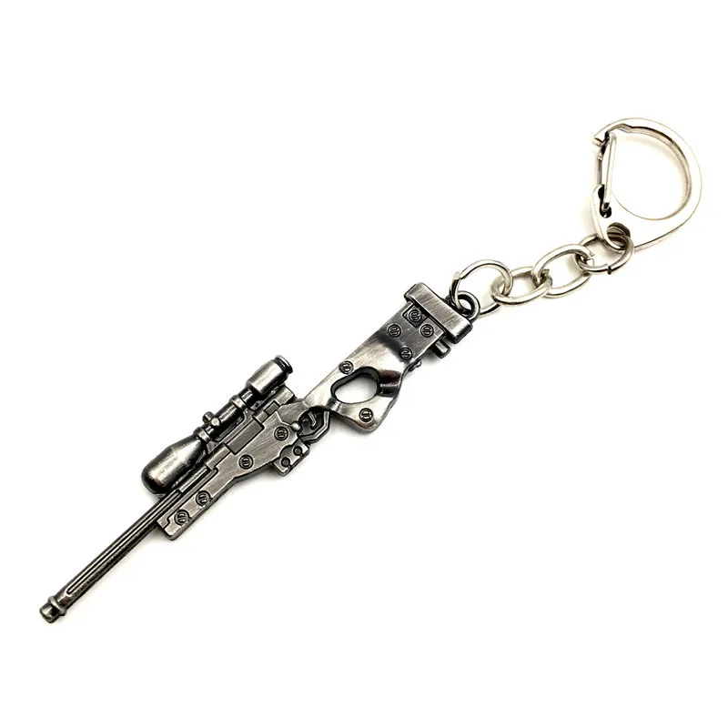 Game CSGO Weapon Keychain AK MP5 Gun Model Key Ring Metal Pendant llaveros Souvenir Accessories Gift 6 cm