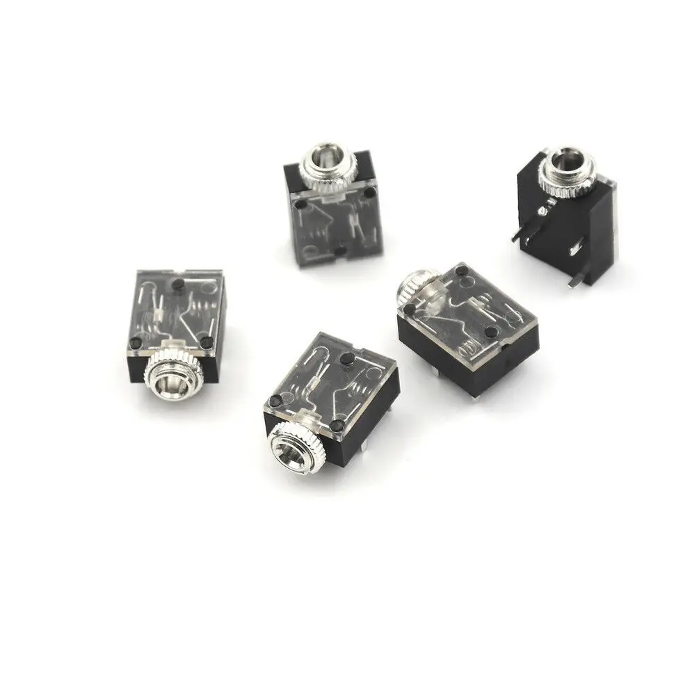 Wholesale 20Pcs 5 Pin 3.5mm SMT 1/8 Female Audio Jack Socket PCB Panel Mount For Headphone PCB Mount Stereo Jack