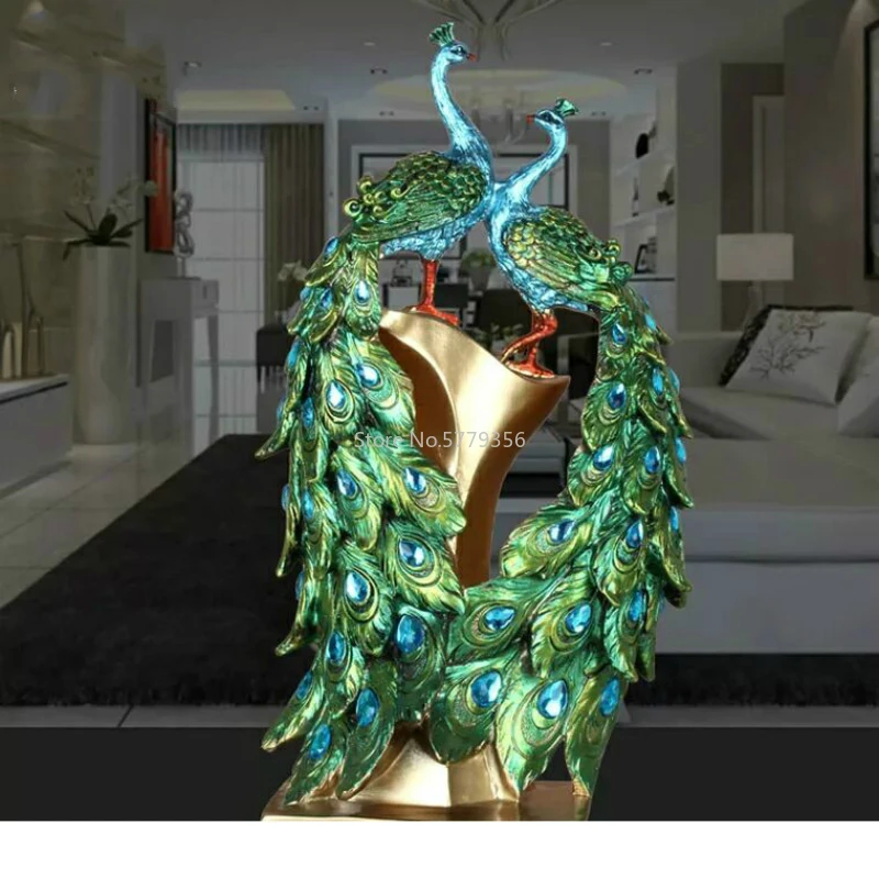 European TV Cabinet Peacock Decorations Beautiful Wine Cabinet Porch Personalized Ornaments Wedding Gifts Modern Home Decoration
