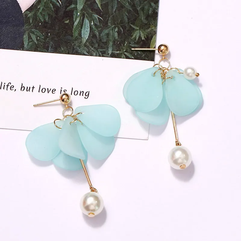 Resin Plastik Scrub Kelopak Anting-Anting Komponen Anting-Anting Gaya Sederhana untuk Wanita Aksesoris Perhiasan Buatan Tangan Bahan 40 PCS