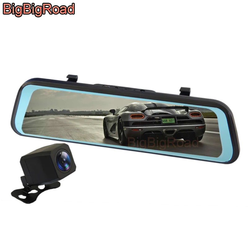 

BigBigRoad Car DVR Dash Camera Stream RearView Mirror Video Recorder For Mitsubishi Outlander Pajero Sport Eclipse Cross L200