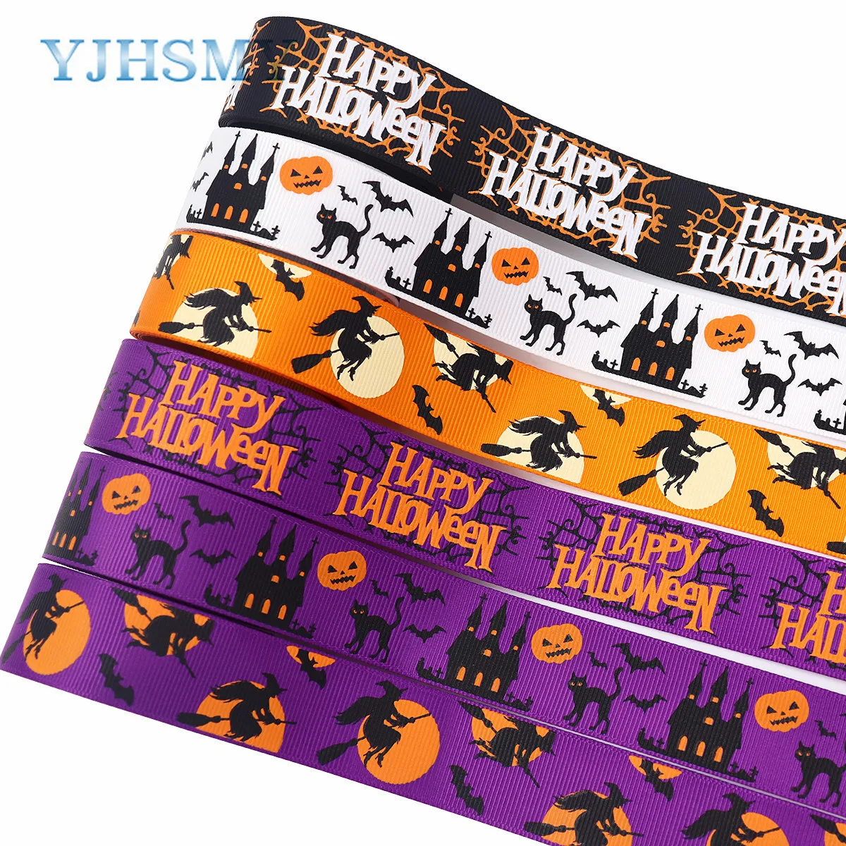 5 yards Halloween handmade DIY heat transfer ribbon ribbon threaded belt ribbed ribbon satin ribbon holiday decoration lanyard