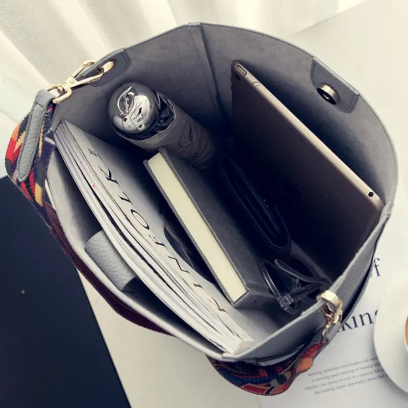 Women Handbag and purse Large Capacity Colorful Strap Shoulder Bag PU  Bucket Crossbody Bags big Totes