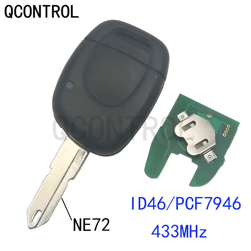 

QCONTROL Car Remote Key 433MHZ Fit for Renault Master Kangoo Clio Twingo NE72 Blade PCF7946 Chip