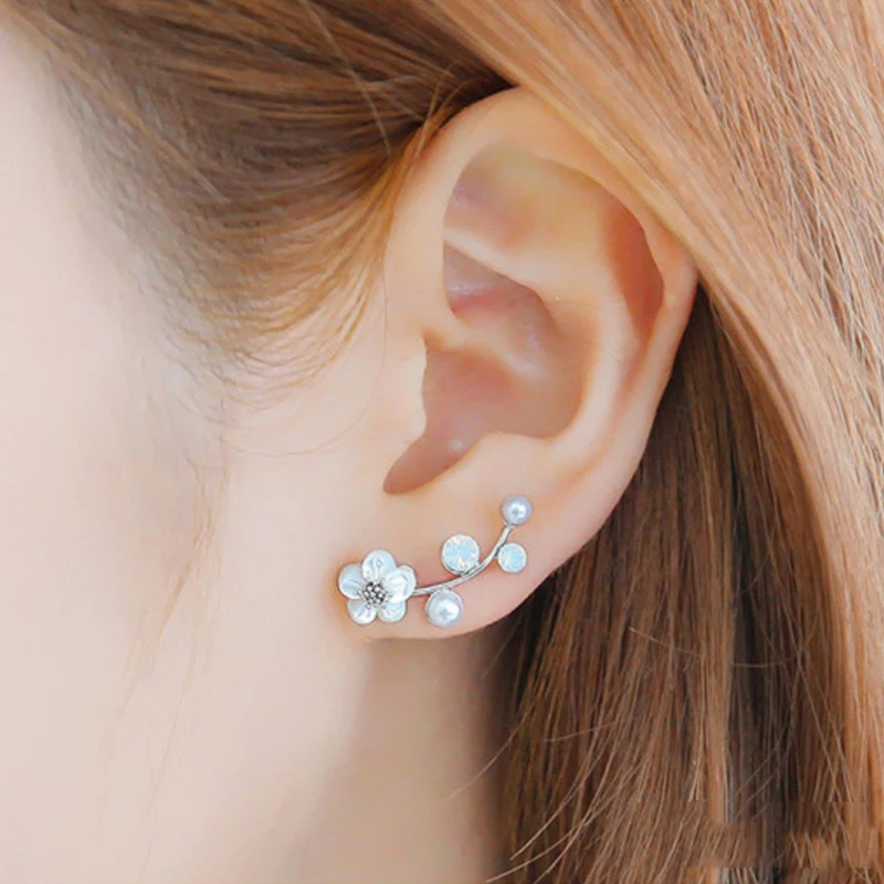 Crystal Flower Star Stud Earrings for Women Fashion Jewelry Gold Silver Color Shiny Rhinestones Zircon Earrings Party Gift