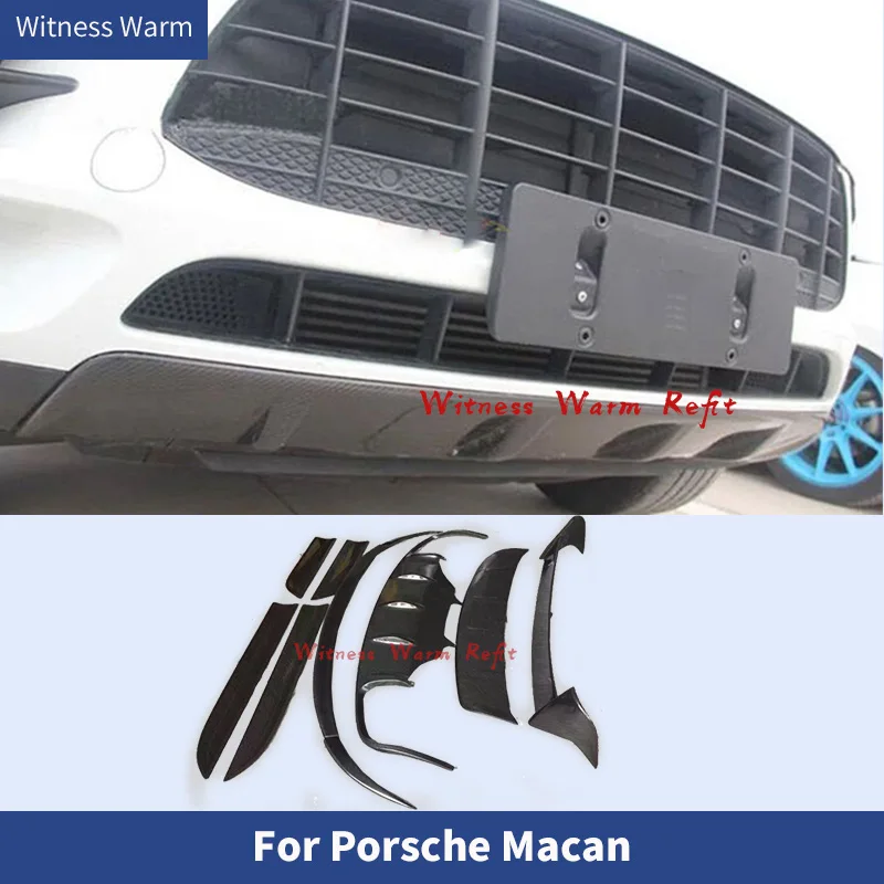 

Carbon Fiber Front Rear bumper Diffuser Lip Spoiler Splitter rear wings rearview mirror cover for Porsche Macan car body kit